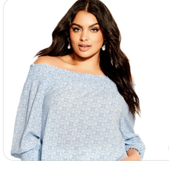 CIty Chic Off the Shoulder top size XL/ 22W - Picture 2 of 7